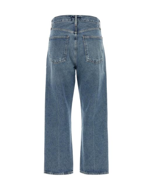 Agolde Blue 90S Crop Loose Straight Jeans