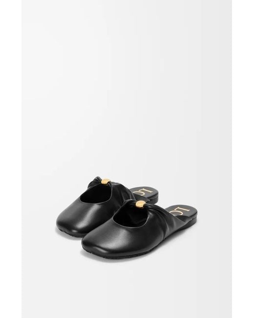 Loewe Black Pleated Mules