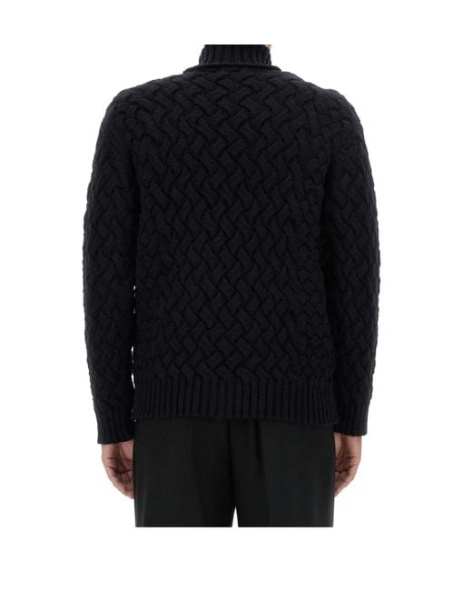 Dries Van Noten Blue Long-Sleeved Roll-Neck Jumper for men