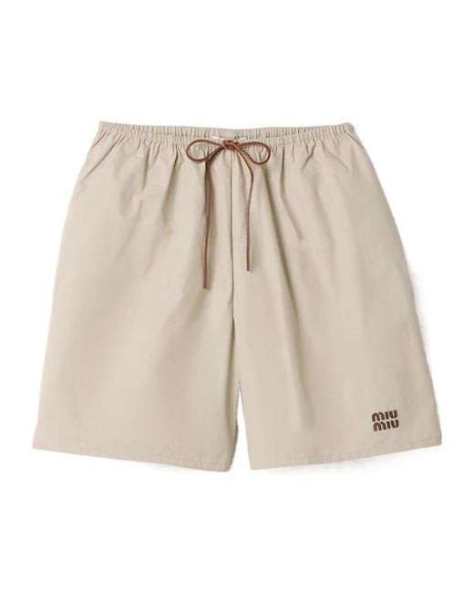 Miu Miu Natural Panama Bermuda Shorts