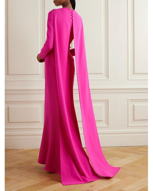 Safiyaa Pink Elegant Burgundy Evening Gown