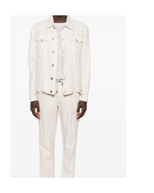 Eleventy White Linen Jacket for men