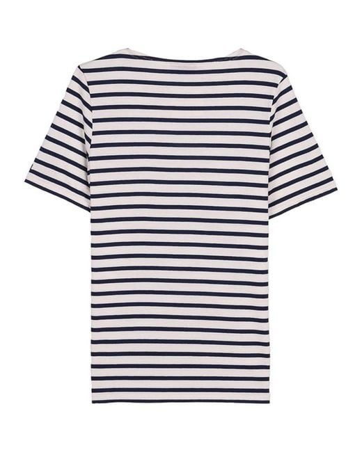 Saint James Blue Striped Crew-Neck T-Shirt for men
