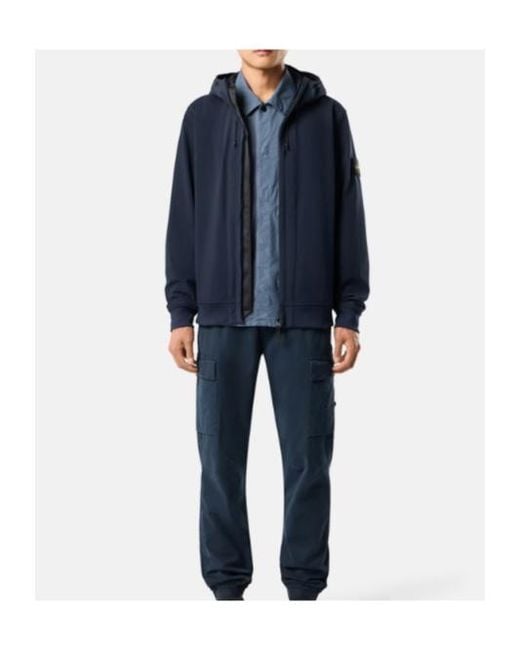 Stone Island Blue Logo Patch Drawstring Jacket for men