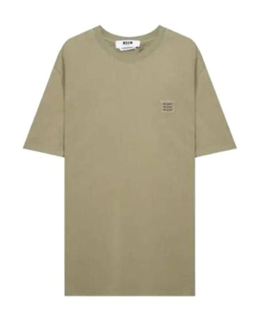 MSGM Green Short-Sleeved T-Shirt for men