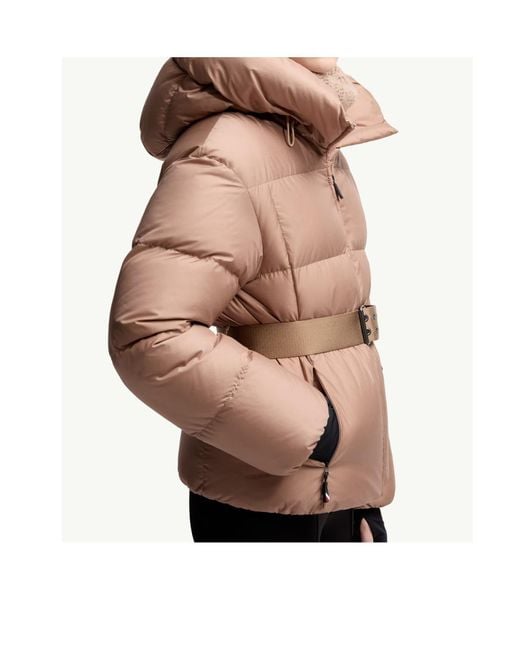Moncler Pink Grenoble Nisene Zip-Up Belted Jacket