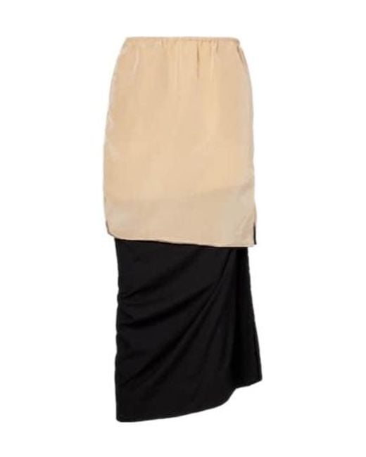 Calvin Klein Black Tyler Layered Wool And Silk Maxi Skirt