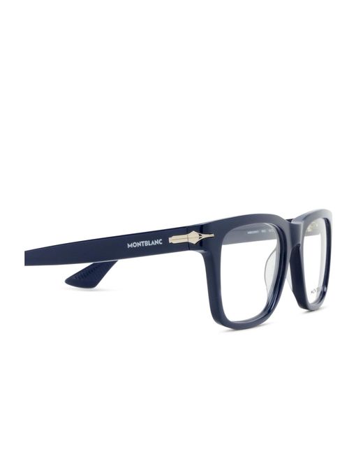 Montblanc White Eyewear Square Frame Glasses for men