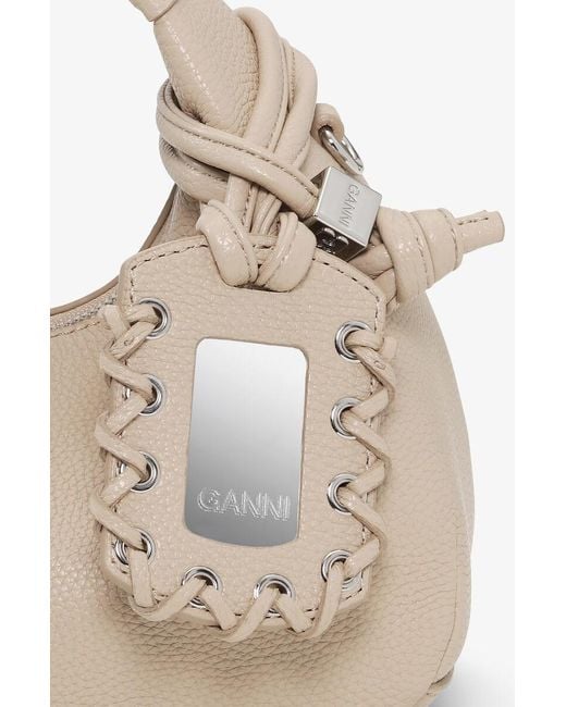 Ganni Natural Zip-Up Mini Handbag
