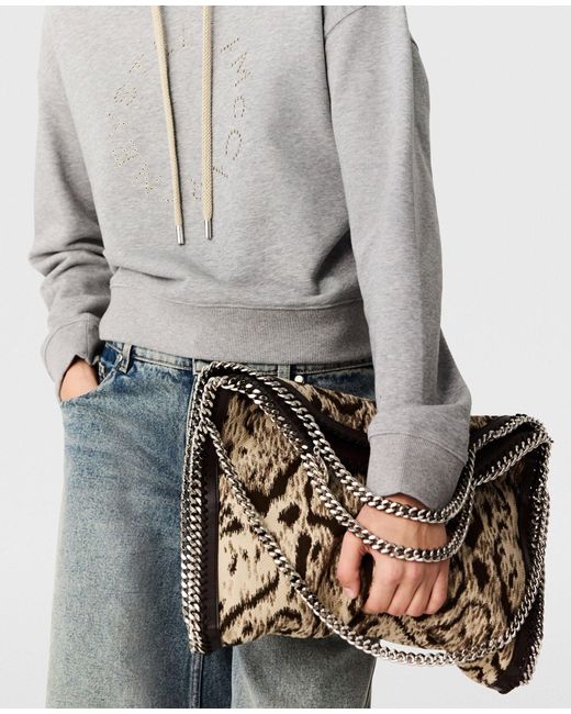 Stella McCartney Metallic Falabella Cloud Leopard Fold-Over Tote Bag