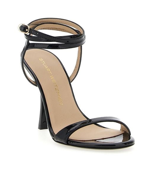 Stuart Weitzman Black 'Nudist Wrap' Sandals