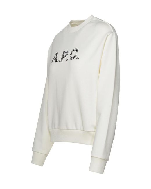 A.P.C. Gray Logo-Printed Crewneck Sweatshirt