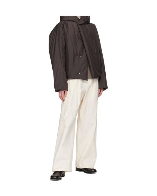 Homme Plissé Issey Miyake White Pleated Casual Pants for men