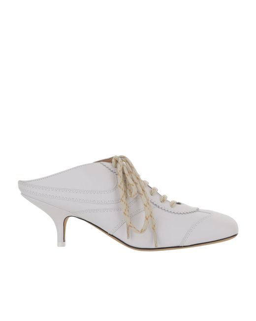 Dries Van Noten White Slingback High-Heeled Sandals