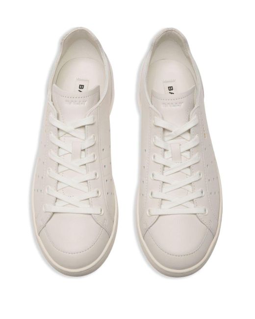 Bally White Round Toe Low-Top Casual Shoes