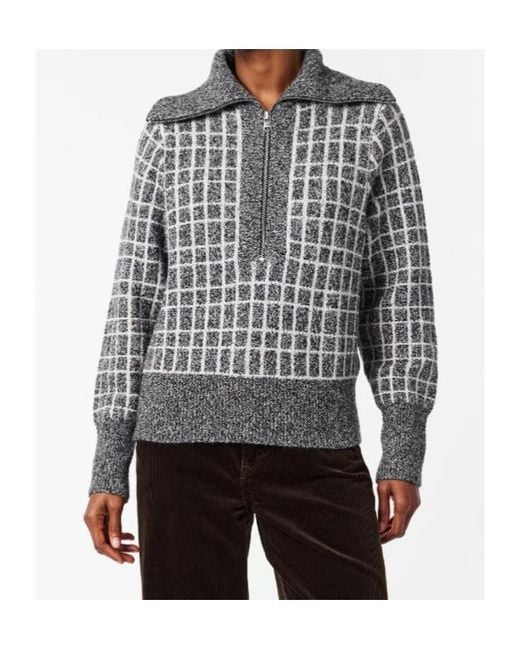 Varley Gray Half-Zip Knit Sweater