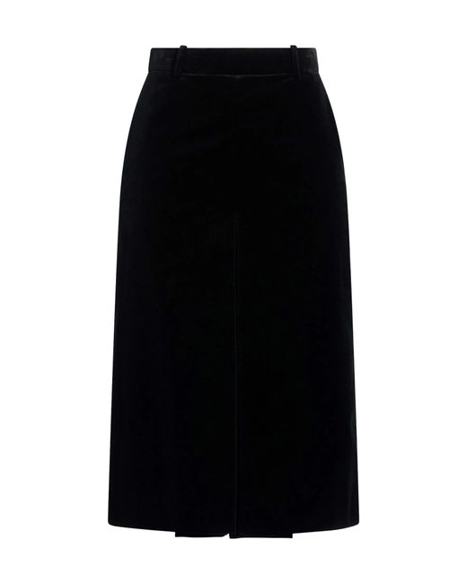 Saint Laurent Black Velvet Wide-Leg Pants
