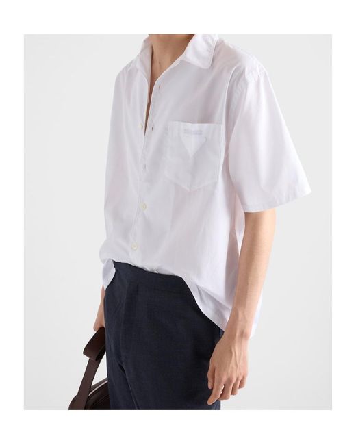 Prada White Short-Sleeved Button-Up Shirt for men