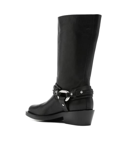 Rabanne Black Block-Heel Ankle Boots