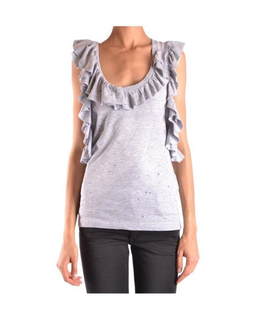 DSquared² Purple Pleated Detail T-Shirt