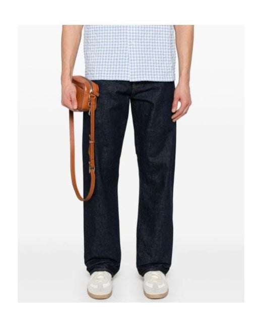 sunflower Blue Logo Patch Straight-Leg Jeans for men