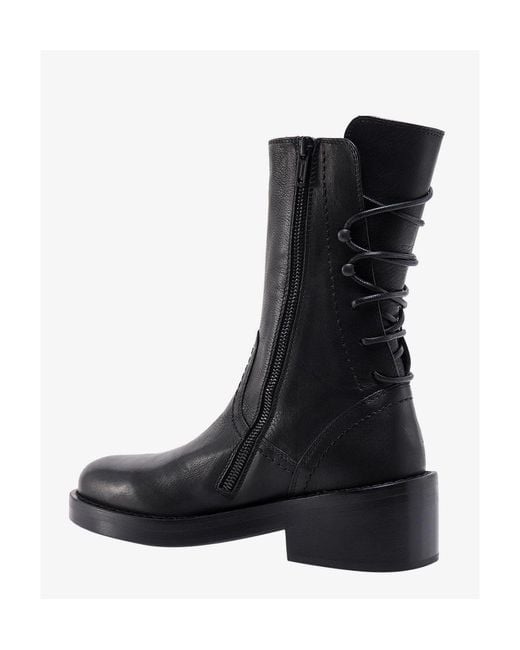 Ann Demeulemeester Black Back Lace-Up Ankle Boots