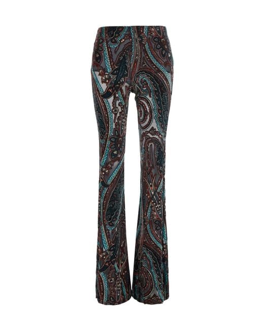 Etro Black Printed Casual Trousers