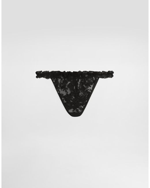 Dolce & Gabbana Black Ruffled Lace Briefs