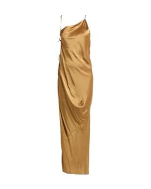Rick Owens Metallic Satin One-Shoulder Dress