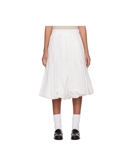 DUNST White Pleated Balloon Skirt