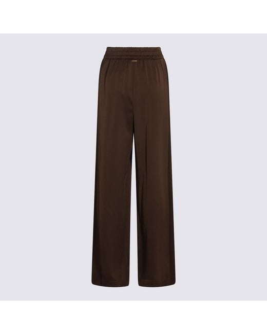 Twinset Brown Elastic-Waist Casual Trousers