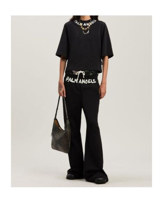 Palm Angels Black Logo Cropped T-Shirt