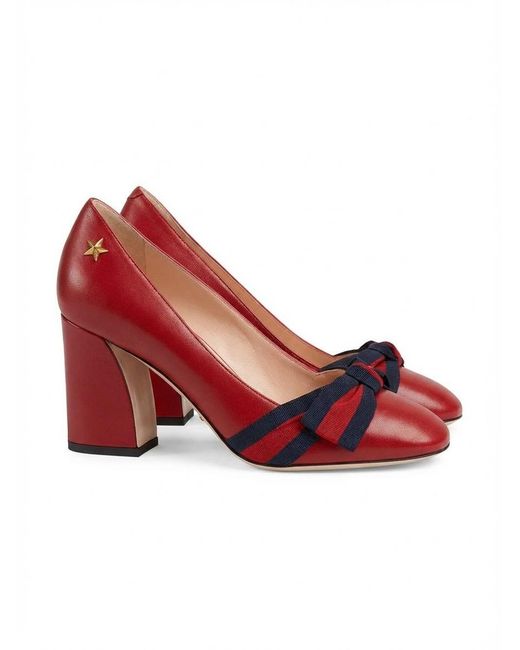 Gucci Red Bow Detail High Heels