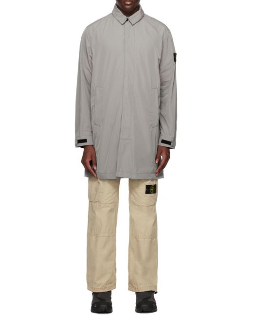 Stone Island Purple Compass-Motif Coat for men