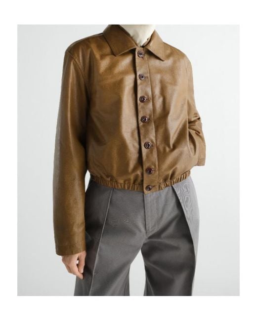Lemaire Brown Soft Leather Blouson