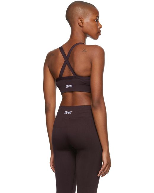 Reebok Red Jacquard-Logo Sports Bra