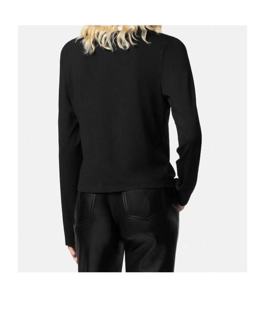 Versace Black Long Sleeved Crewneck Top