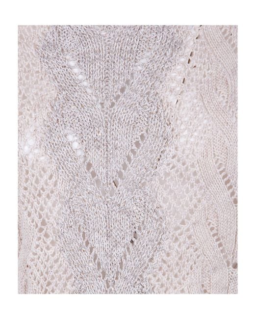 D.exterior Multicolor Open Knit Boat Neck Sweater