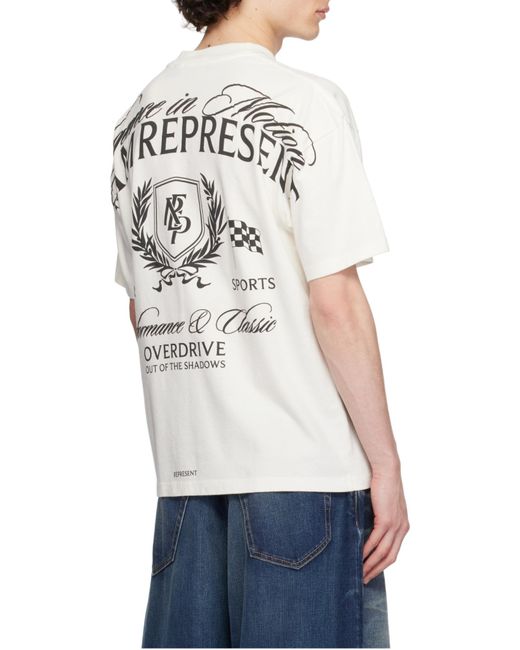 Represent White Crest Graphic Printed T-Shirt for men