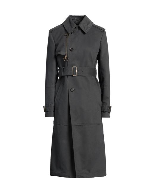 Burberry Black Solid-Colored Long Trench Coat