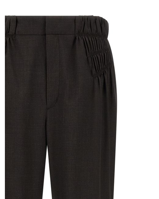Kiko Kostadinov Black Minna Smocked Wide-Leg Pants for men