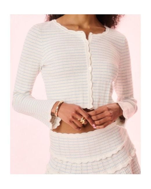 LoveShackFancy White Media Cropped Cardigan