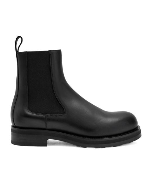The Row Black Leather Chelsea Boots