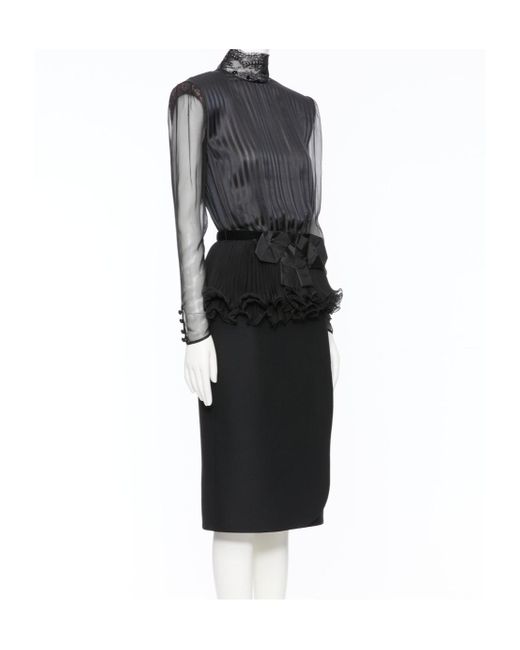 Valentino Black Long-Sleeved Dress