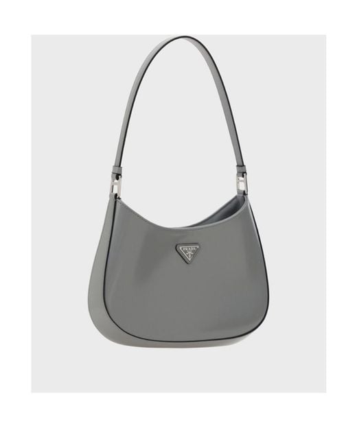 Prada Gray Logo Shoulder Bag
