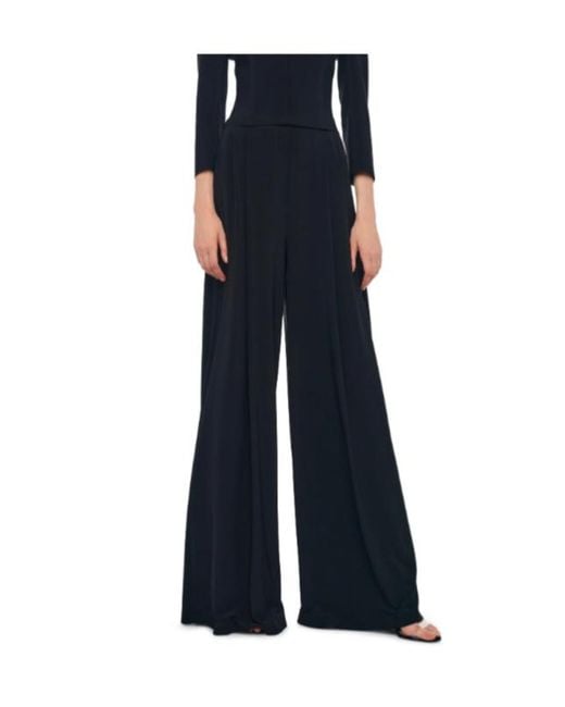 Norma Kamali Black Wide-Leg Trousers
