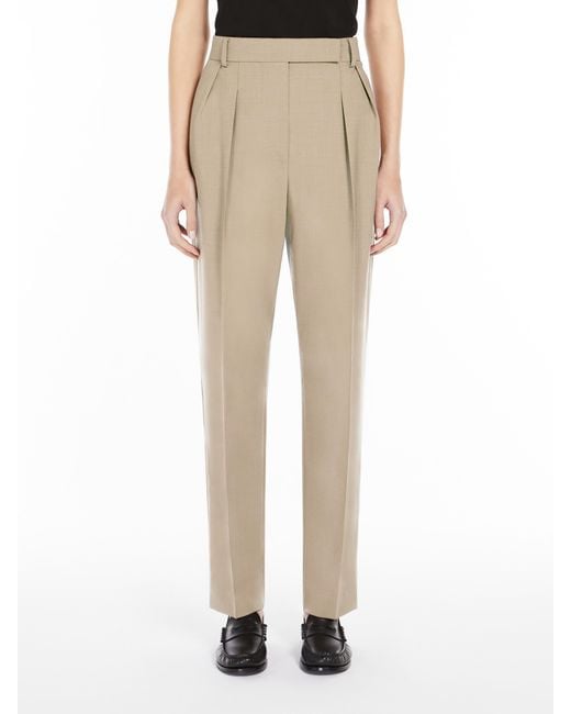Max Mara Natural Pleat Detailed Tapered Trousers