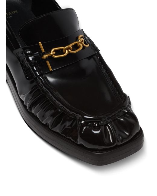 Balmain Black Sync Glazed Loafers for men