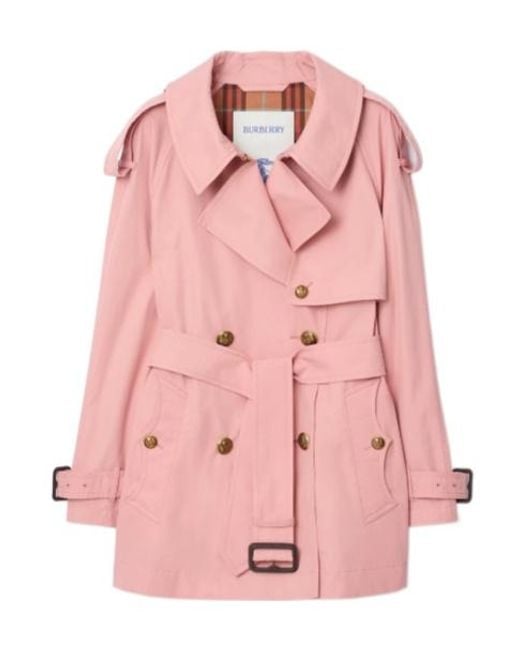 Burberry Pink Short Lightweight Fitzrovia Trench Coat