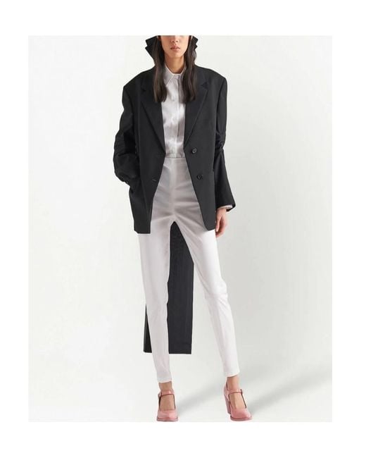 Prada Black Bow Detailed Single Breasted Coat